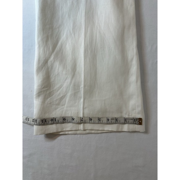 Lauren Ralph Lauren Linen Pants Trousers Wide Leg 14 Lined White Nautical - Picture 8 of 8